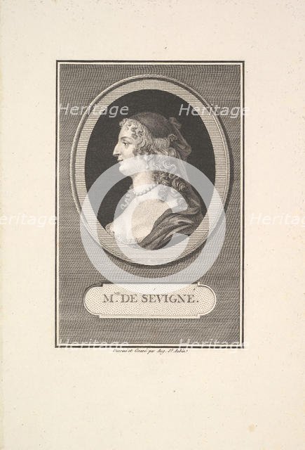 Portrait of Marie de Rabutin, Mise de Sévigné, 1802. Creator: Augustin de Saint-Aubin.