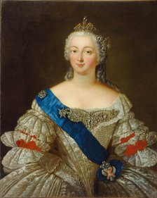 Portrait of Empress Elisabeth Petrovna (1709-1762), 1740s. Artist: Anonymous  
