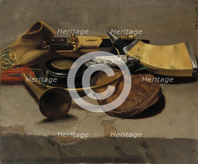 Still Life with Weapons, 1863. Creator: Karl Emanuel Jansson.