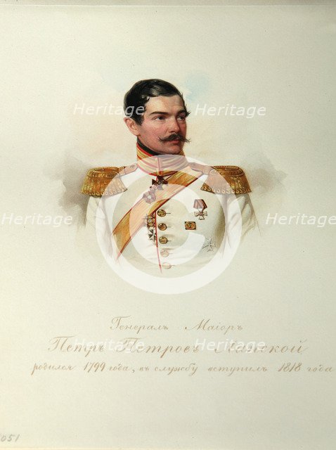 Portrait of General Pyotr Petrovich Lanskoy (1799-1877) (From the Album of the Imperial Horse Guards), 1846-1849. Artist: Hau (Gau), Vladimir Ivanovich (1816-1895)