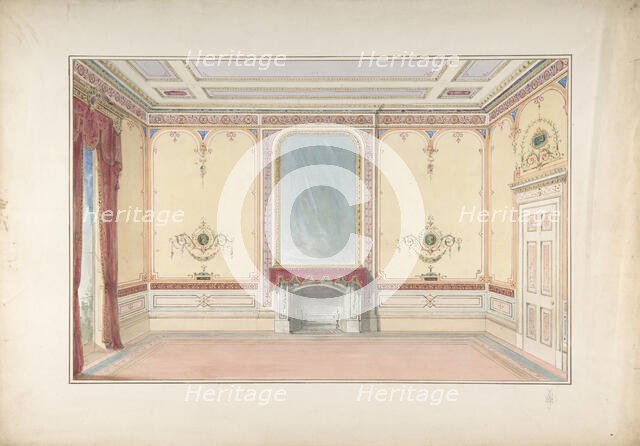 Interior: Fireplace wall, 19th century. Creator: John Gregory Crace.