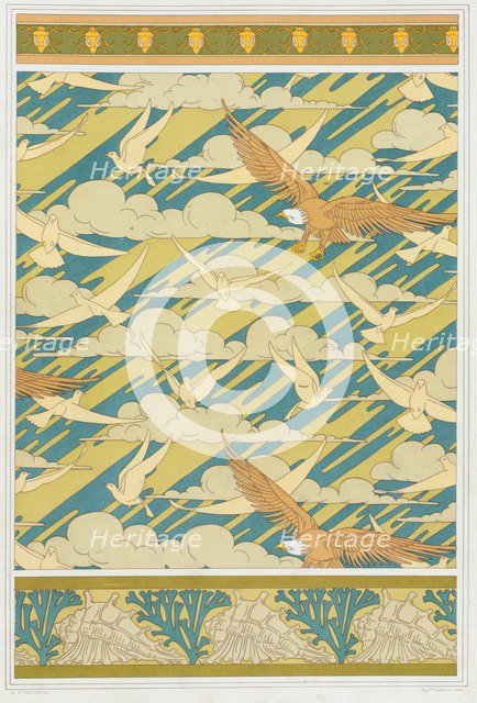 Designs for wallpaper border "Squash Bug", pub. 1897. Creator: Maurice Pillard Verneuil (1869?1942).