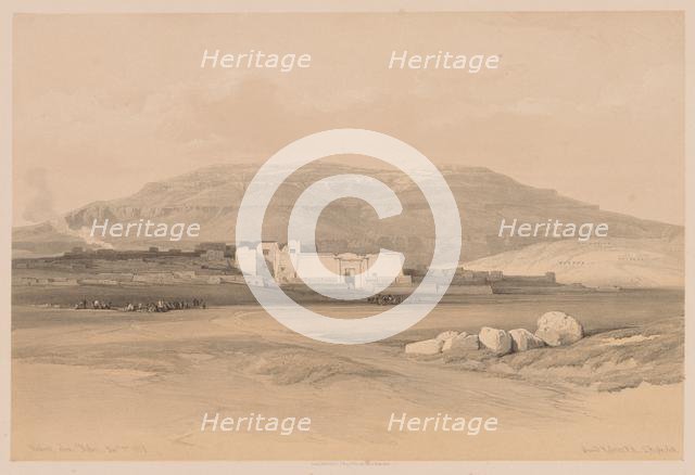Egypt and Nubia: Volume II - No. 20, Medinet Abou, Thebes, 1838. Creator: Louis Haghe (British, 1806-1885).