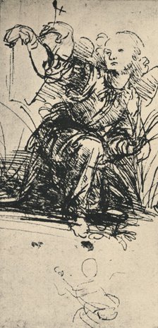 'Studies of a Kneeling Angel', c1467-1519 (1945). Artist: Leonardo da Vinci.