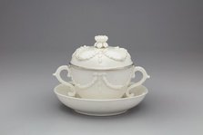 Covered Bowl and Stand, Mennecy, c. 1750. Creator: Mennecy Porcelain Factory.
