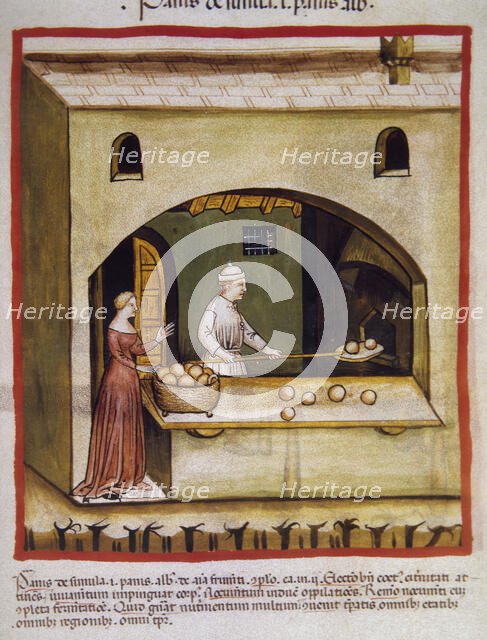 Breadmaking, 14th century.  Creator: Unknown.