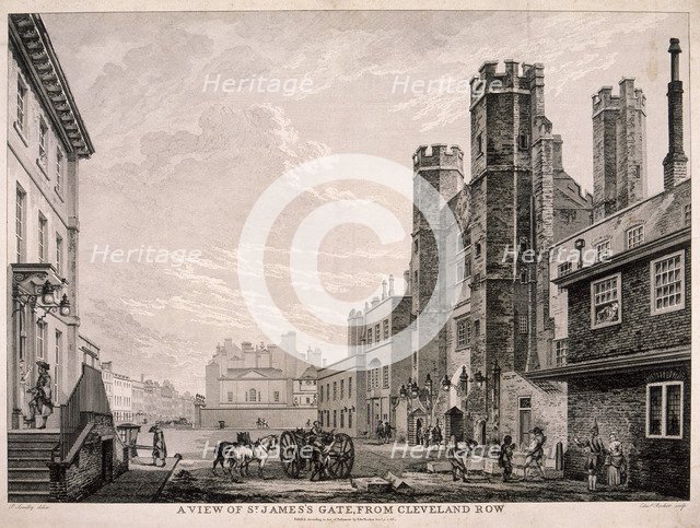 St James's Gate leading to St James's Palace, London, 1766 Artist: Edward Rooker