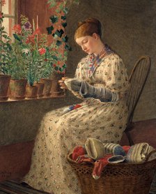 A Month's Darning, 1876. Creator: Enoch Wood Perry.