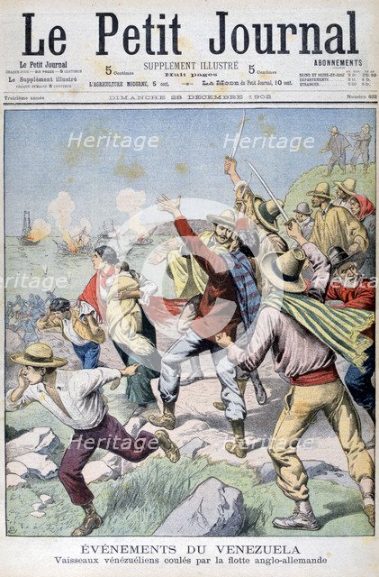 Venezuelan vessels sunk by the Anglo-German fleet, 1902. Artist: Unknown