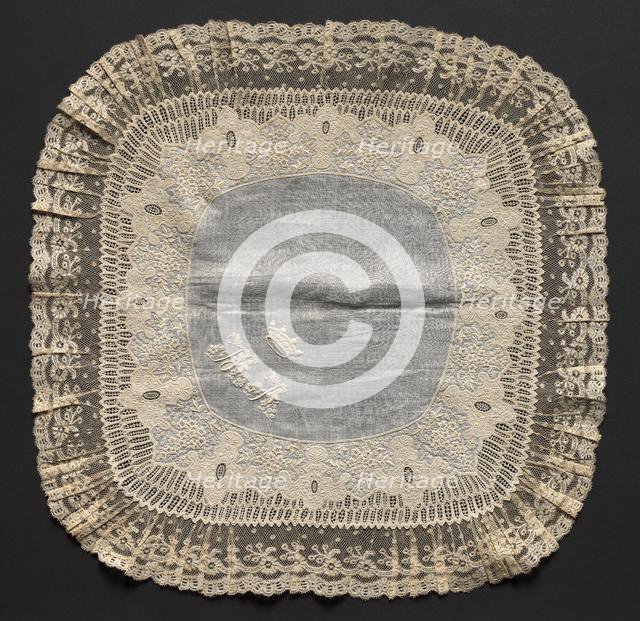 Embroidered Handkerchief, second half of 19th century. Creator: Unknown.