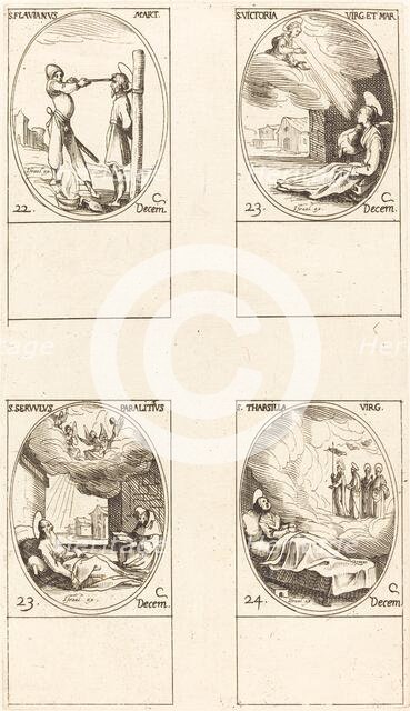 St. Flavian; St. Victoria; St. Servulus; St. Tharsilla. Creator: Jacques Callot.