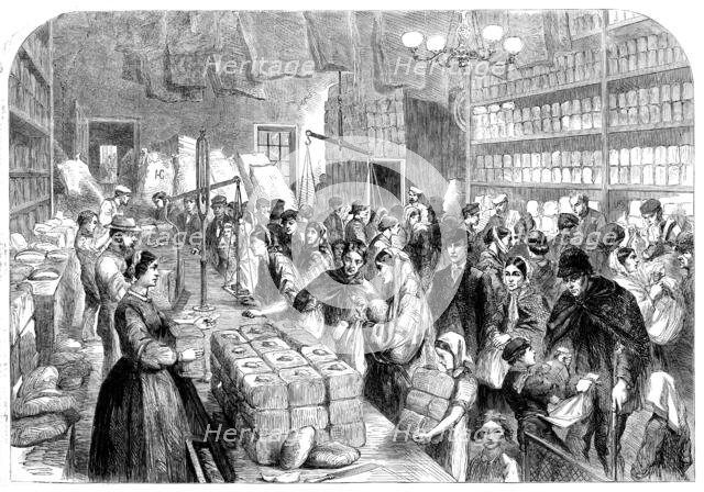 The Cotton Famine: provision-shop...Manchester and Salford Provident Society, 1862. Creator: Unknown.