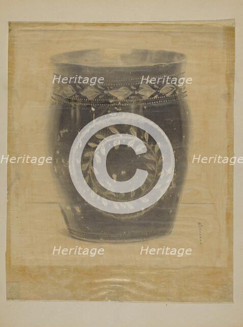 Enameled Pewter Beaker, c. 1937. Creator: Harry Goodman.