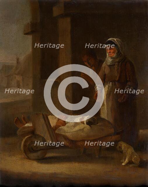 Patient transport on wheelbarrow, 1670/1720 (?). Creator: Unknown.