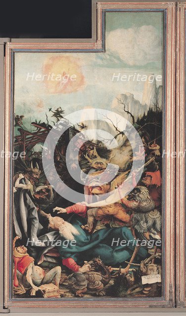 The Isenheim Altarpiece. Right wing: The Temptation of Saint Anthony. Artist: Grünewald, Matthias (ca 1470-1528)