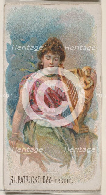 St. Patrick's Day, Ireland, from the Holidays series (N80) for Duke brand cigarettes, 1890., 1890. Creator: George S. Harris & Sons.