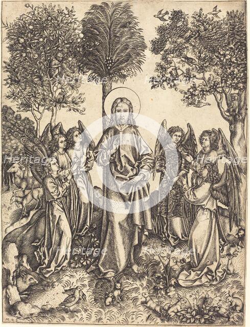 Christ in the Wilderness Served by Angels, c. 1480/1490. Creator: Master of the Catherine wheel.