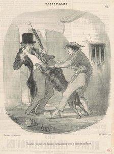 Nouveau propriètaire faisant connaissance avec le chien ..., 19th century. Creator: Honore Daumier.