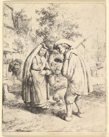 Man Talking to a Woman, 1610-85. Creator: Adriaen van Ostade.