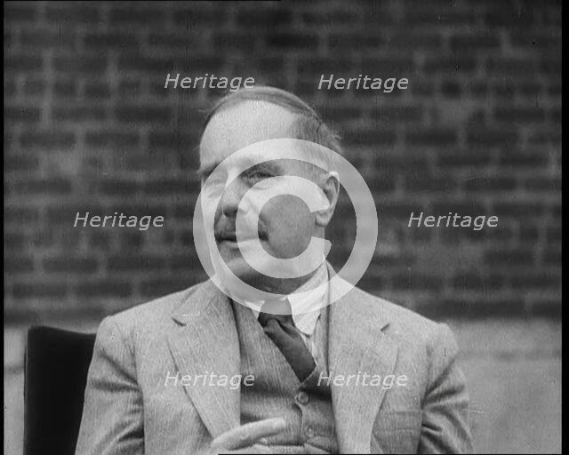 H.G. Wells Being Interviewed, 1930s. Creator: British Pathe Ltd.