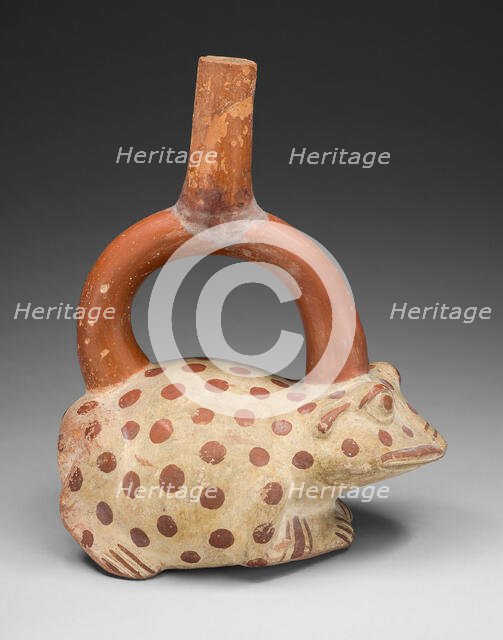 Stirrup Spout Vessel in Form of a Frog, 100 B.C./A.D. 500. Creator: Unknown.