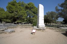 The base of the Nike of Paionios sculpture at Olympia, Greece. Artist: Samuel Magal