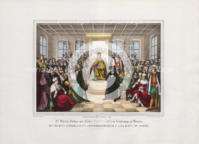 Martin Luther at the Diet of Worms of 1521: "Here I stand, I can do no other", . Creator: Wentzel, Johann Friedrich (1807-1869).