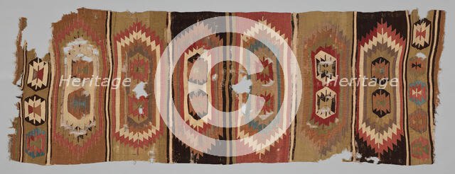 Kilim with Six Double-Niches, Central Anatolian Region, early 19th century. Creator: Unknown.