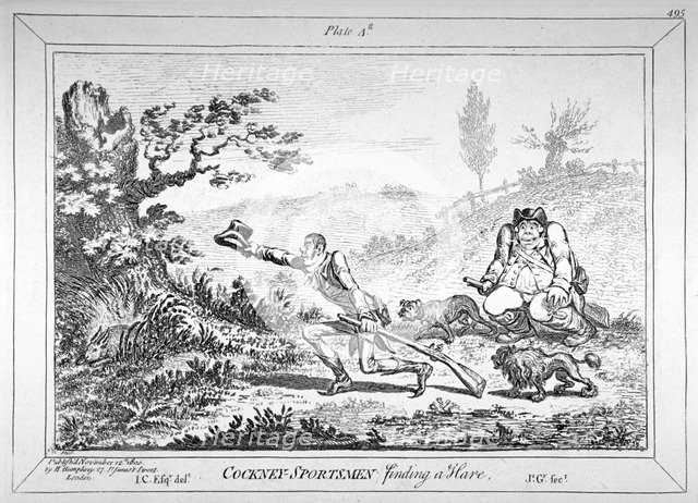 'Cockney-sportsmen finding a hare', 1800. Artist: James Gillray
