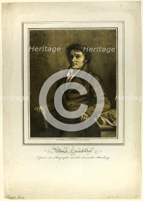 Portrait of Senefelder, 1818. Creator: Lorenzo Quaglio II.