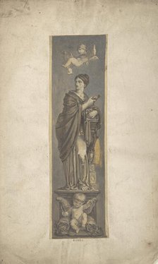 Wall Decoration with Allegorical Figure of Riches, 19th century. Creator: Anon.