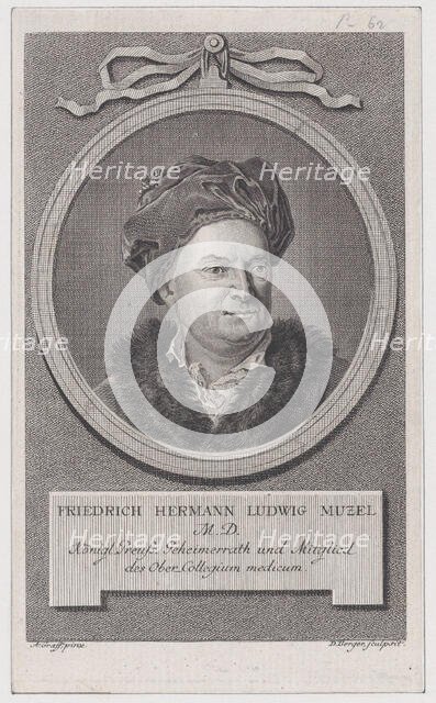 Portrait of Friedrich Ludwig Hermann Muzel, ca. 1778. Creator: Daniel Berger.