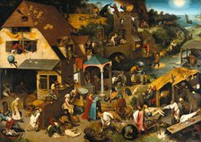 The Netherlandish Proverbs (The Blue Cloak or The Topsy Turvy World), 1559. Artist: Bruegel (Brueghel), Pieter, the Elder (ca 1525-1569)