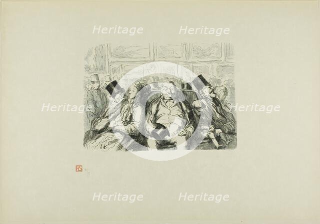 Paris, The great Art exhibition: In the Great Salon, A moment of reflection, 1868, printed 1920. Creator: Etienne Carjat.