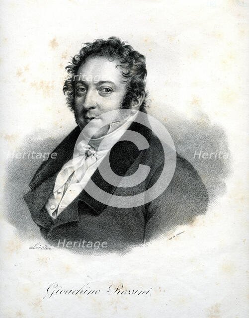 Portrait of the composer Gioachino Antonio Rossini (1792-1868). Creator: Constans, Charles (1778-1847).