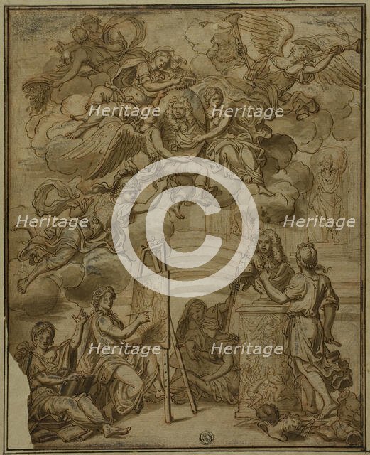 Title Page with Portrait of Viceroy of Naples, n.d. Creators: Unknown, School of Pierre Mignard.