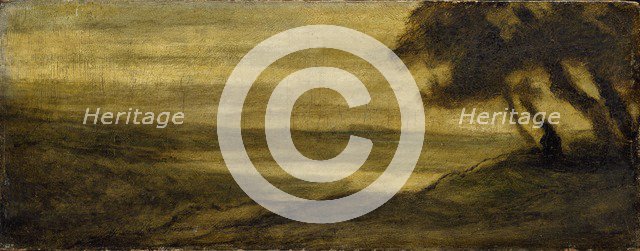 Landscape with a Figure, c1860. Artist: Honore Daumier.