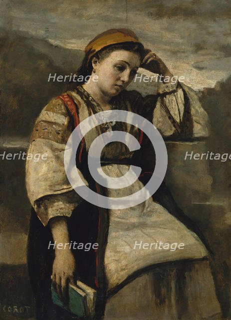 Reverie, ca. 1860-65. Creator: Jean-Baptiste-Camille Corot.