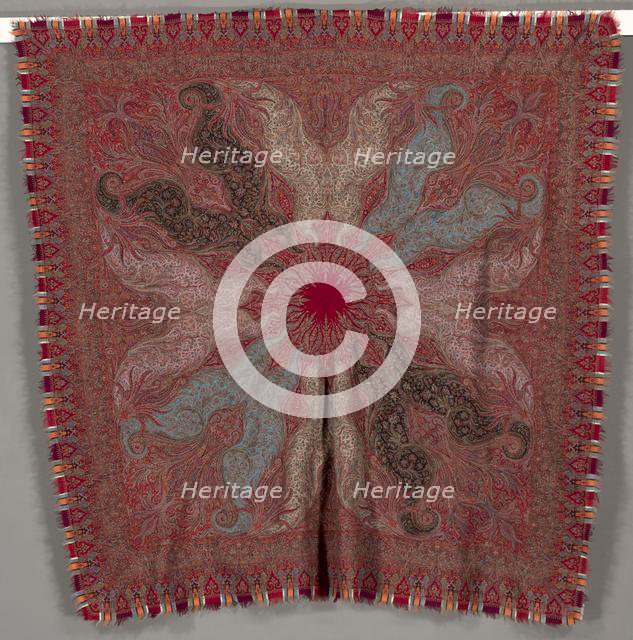 Square Multi-Season Pieced Shawl, 1880s. Creator: Unknown.