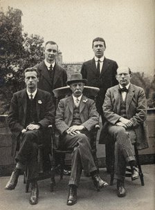 Sir Edward Albert Sharpey-Shafer and four others, 1913. Creator: Unknown.