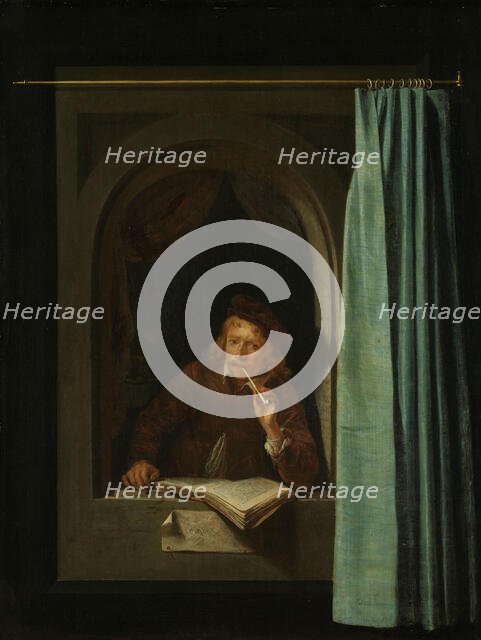 Man Smoking a Pipe. Self-Portrait, 1650. Creator: Dou, Gerard (Gerrit) (1613-1675).