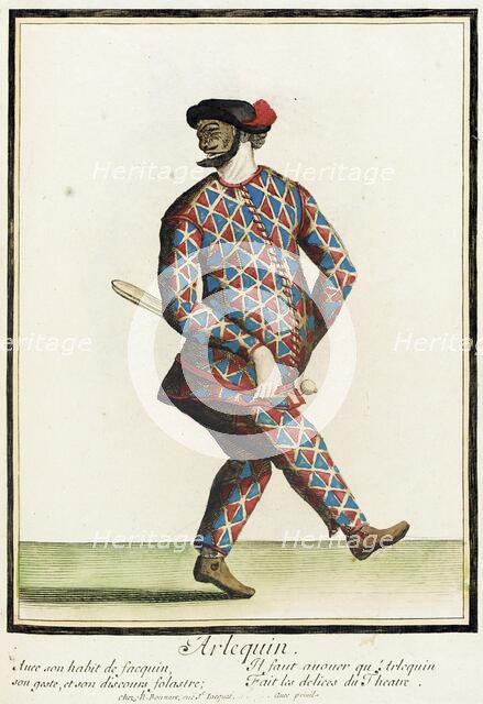 Recueil des modes de la cour de France, 'Arlequin', between c1678 and c1693. Creator: Nicolas Bonnart.