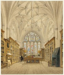 Library of Winchester College, c. 1816. Creator: Frederick Mackenzie.