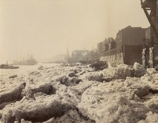 View of the Thames above Limehouse, London, during the frost of February 1895. Artist: Unknown
