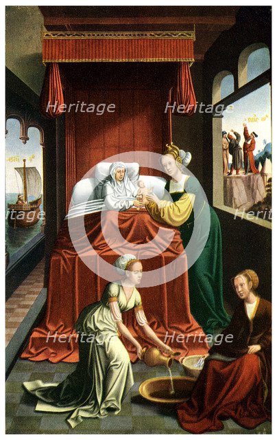 The birth of the Virgin, c1520 (1956). Artist: Unknown