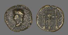 Sestertius (Coin) Portraying Emperor Nero, 54-69. Creator: Unknown.