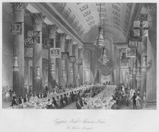 'Egyptian Hall, Mansion House: The Wilson Banquet', c1841. Artist: Henry Melville.