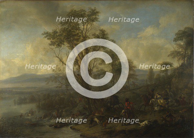 A Stag Hunt, ca 1665. Artist: Wouwerman, Philips (1619-1668)