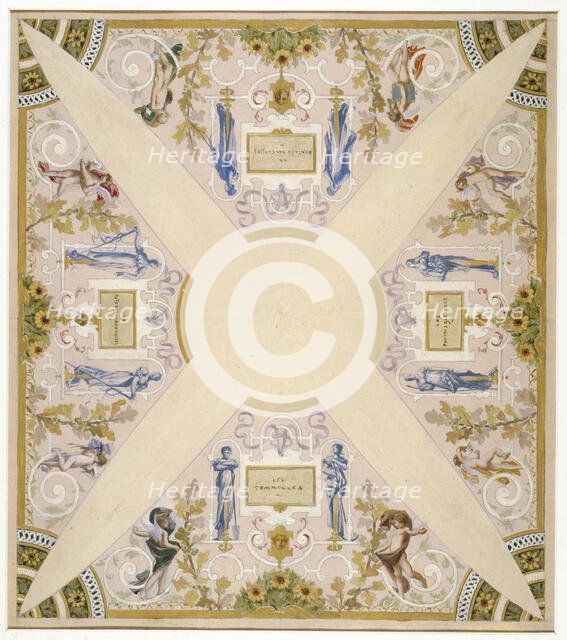 Sketch for the 'festival staircase' at the Hotel de Ville in Paris: October, between 1888 and 1898. Creator: Luc Olivier Merson.