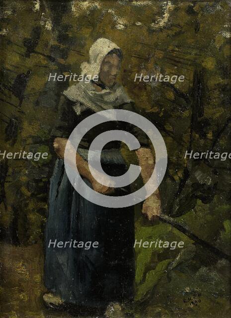 A Peasant Woman with a Stick, 1890. Creator: Richard Roland Holst.